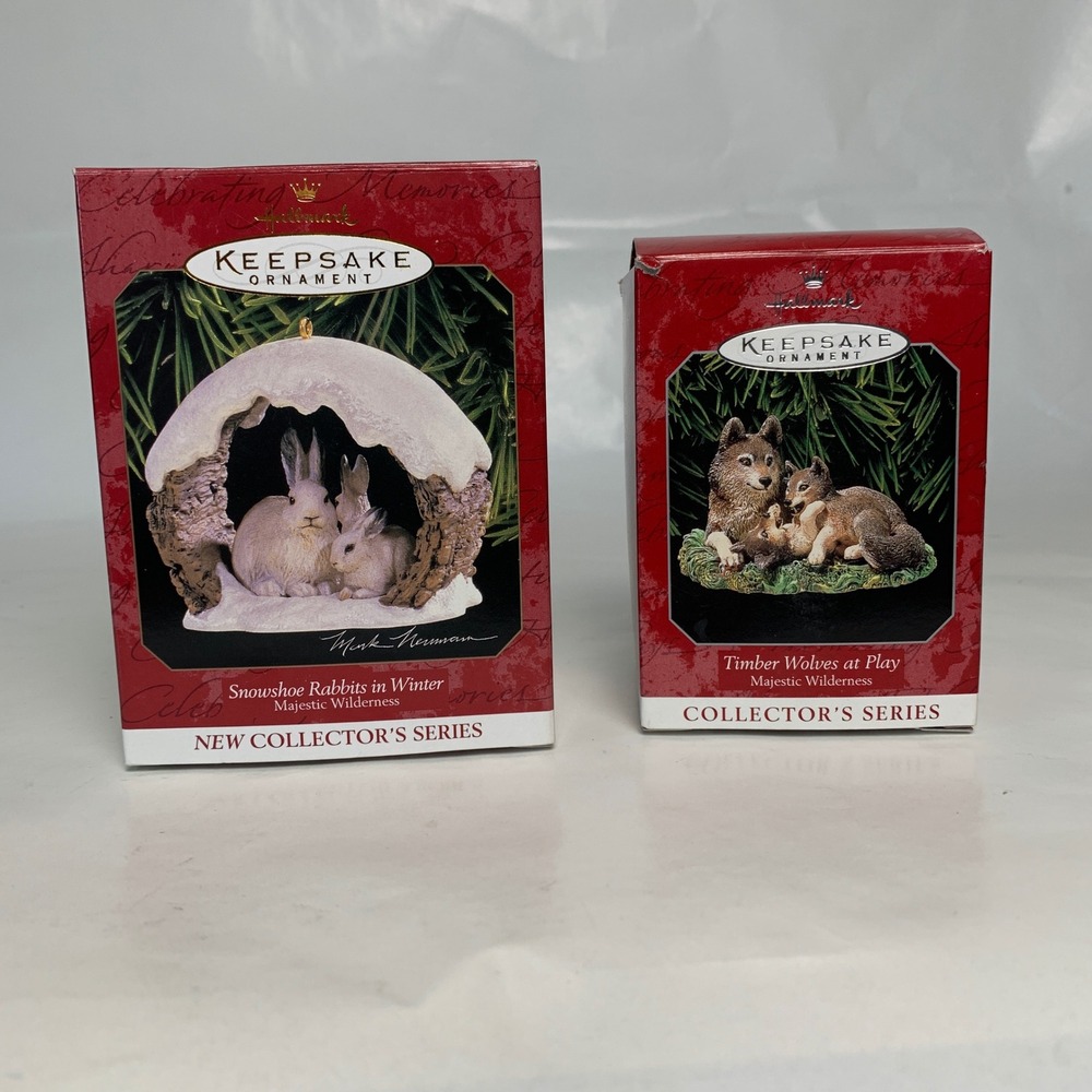 Hallmark Keepsake Ornament Set Majestic Wilderness Rabbits Wolves Mark Newman